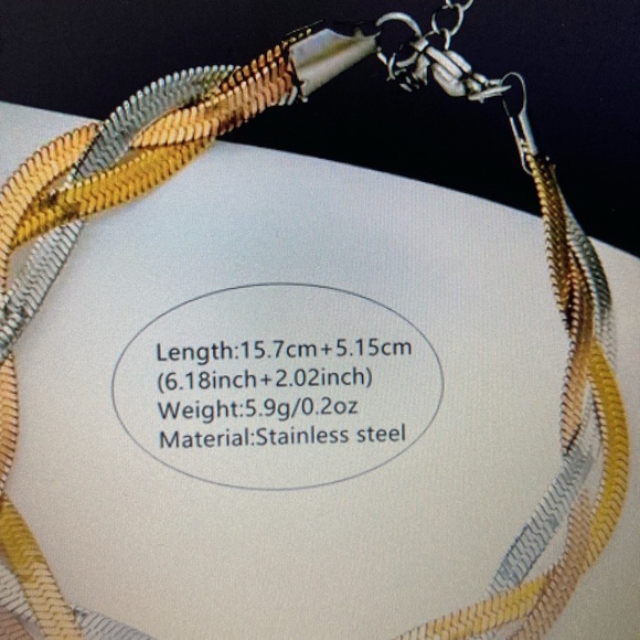 Antiana Accesorio™ 18K Gold IP Stainless Steel Bracelet & Necklace Set - Picture 3 of 8